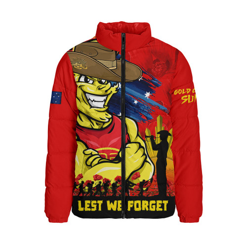 Gold Coast SUNS Padded Jacket ANZAC Inspired Football Fan Memorial Design