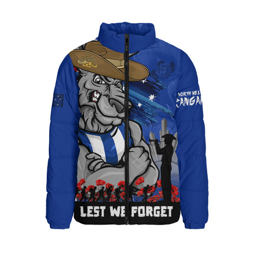 North Melbourne Padded Jacket ANZAC Inspired Football Fan Memorial Design