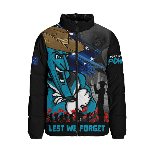 Port Adelaide Padded Jacket ANZAC Inspired Football Fan Memorial Design