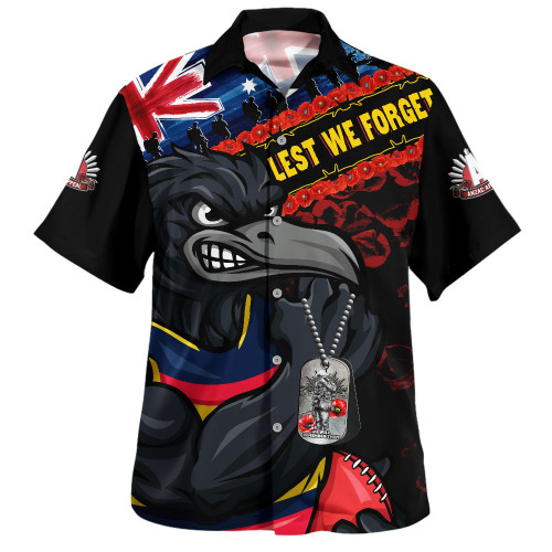 Adelaide Crows Hawaiian Shirt Lest We Forget Eternal Honor
