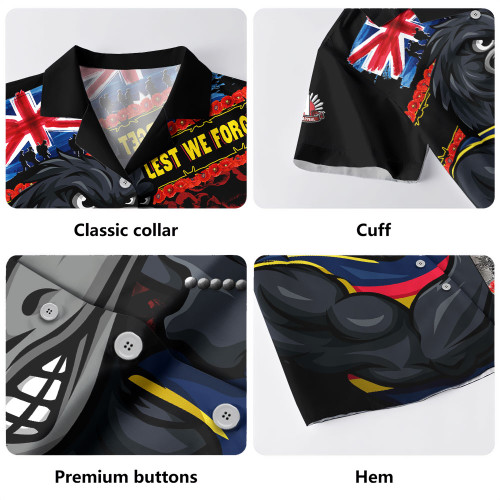 Adelaide Crows Hawaiian Shirt Lest We Forget Eternal Honor