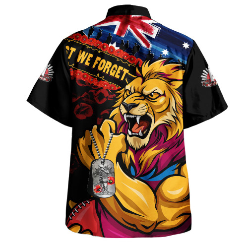 Brisbane Lions Hawaiian Shirt Lest We Forget Eternal Honor