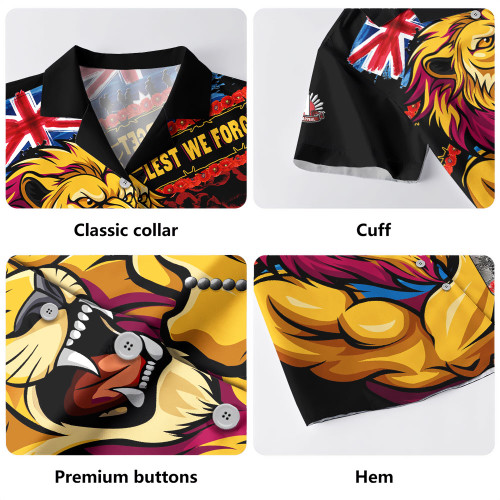 Brisbane Lions Hawaiian Shirt Lest We Forget Eternal Honor