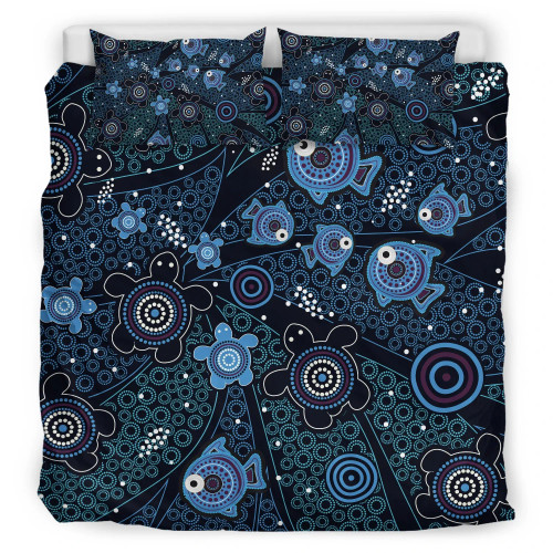 Australia Aboriginal Bedding Set - Aboriginal Art Painting And Turtle Australia Aboriginal Bedding Set - Aboriginal Art Painting And Turtle