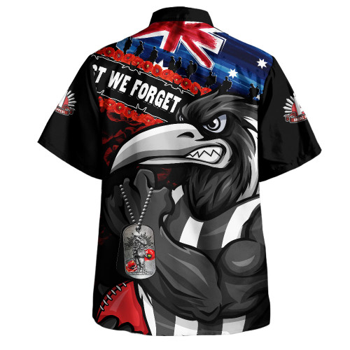 Collingwood Hawaiian Shirt Lest We Forget Eternal Honor