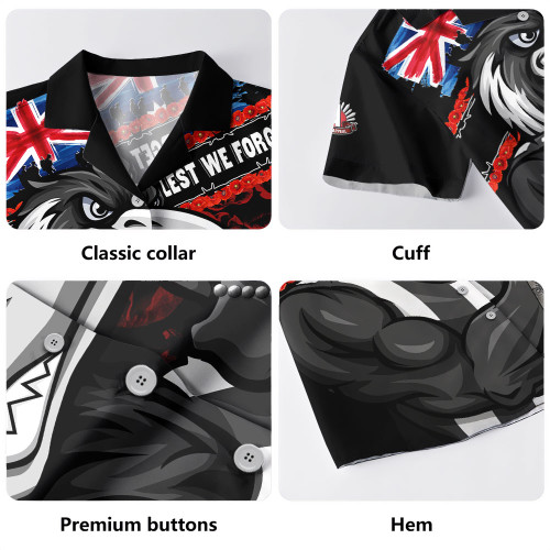 Collingwood Hawaiian Shirt Lest We Forget Eternal Honor