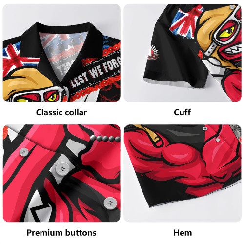 Essendon Hawaiian Shirt Lest We Forget Eternal Honor