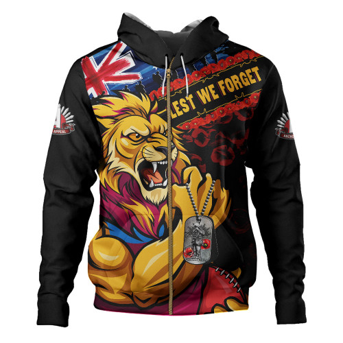 Brisbane Lions Hoodie Lest We Forget Eternal Honor