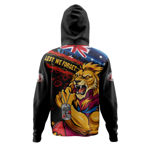 Brisbane Lions Hoodie Lest We Forget Eternal Honor