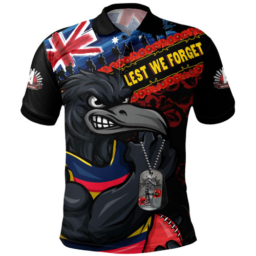 Adelaide Crows Polo Shirt Lest We Forget Eternal Honor