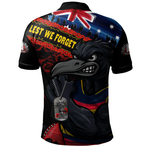Adelaide Crows Polo Shirt Lest We Forget Eternal Honor
