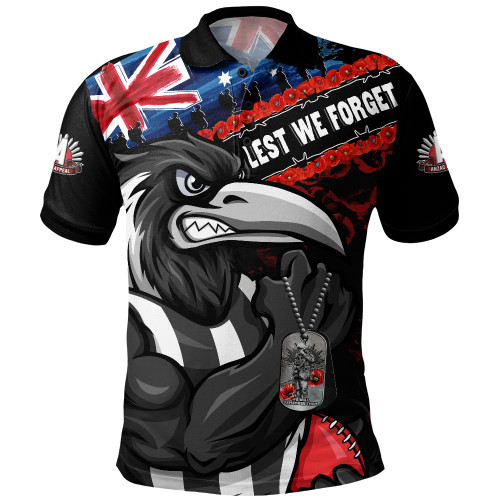 Collingwood Polo Shirt Lest We Forget Eternal Honor