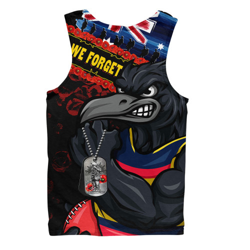 Adelaide Crows Men Singlet Lest We Forget Eternal Honor