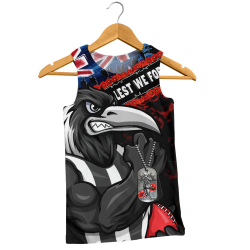 Collingwood Men Singlet Lest We Forget Eternal Honor