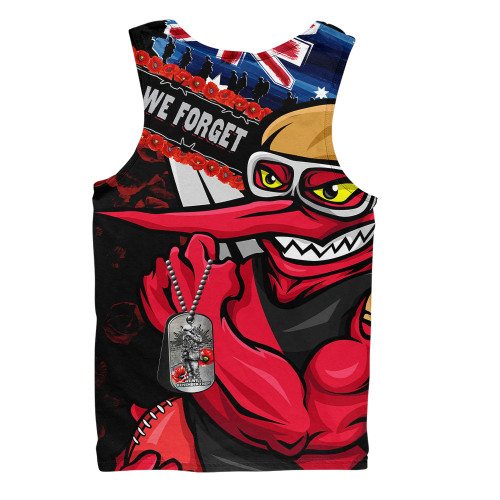 Essendon Men Singlet Lest We Forget Eternal Honor
