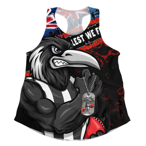 Collingwood Women Racerback Singlet Lest We Forget Eternal Honor