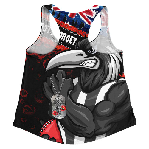 Collingwood Women Racerback Singlet Lest We Forget Eternal Honor