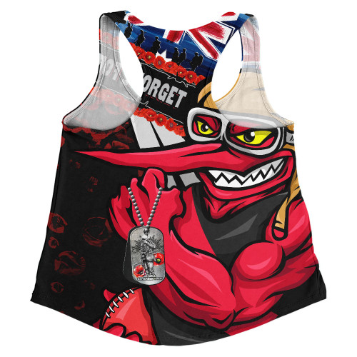 Essendon Women Racerback Singlet Lest We Forget Eternal Honor