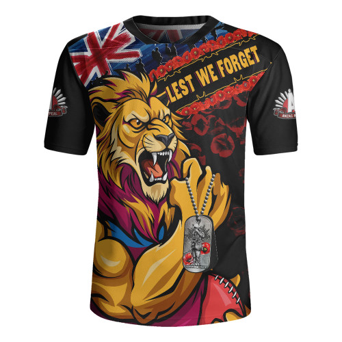 Brisbane Lions Rugby Jersey Lest We Forget Eternal Honor