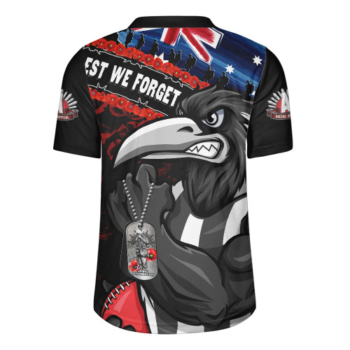 Collingwood Rugby Jersey Lest We Forget Eternal Honor