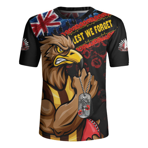 Hawthorn Rugby Jersey Lest We Forget Eternal Honor