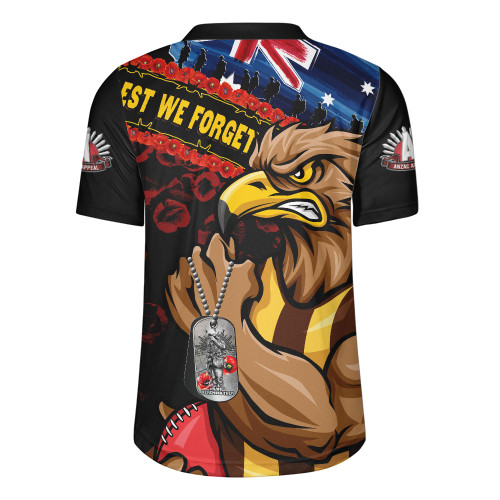 Hawthorn Rugby Jersey Lest We Forget Eternal Honor