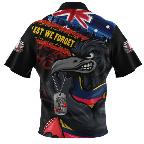 Adelaide Crows Zip Polo Shirt Lest We Forget Eternal Honor