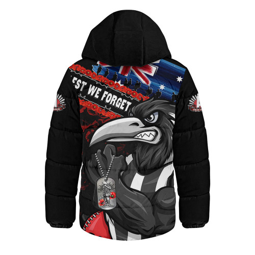 Collingwood Hooded Padded Jacket Lest We Forget Eternal Honor