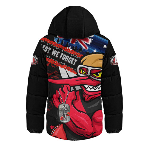 Essendon Hooded Padded Jacket Lest We Forget Eternal Honor