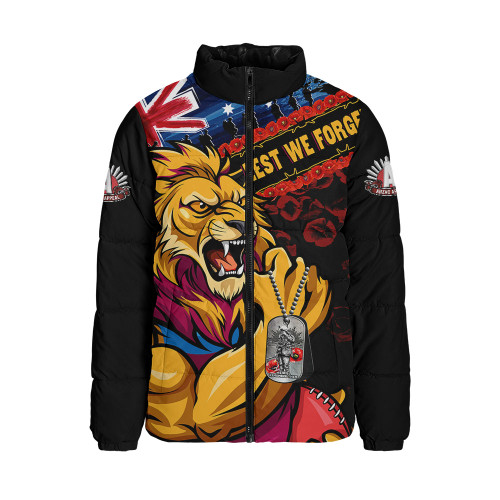 Brisbane Lions Padded Jacket Lest We Forget Eternal Honor