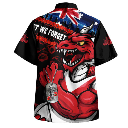 St. George Illawarra Dragons Hawaiian Shirt Anzac Remembrance Of The Fallen