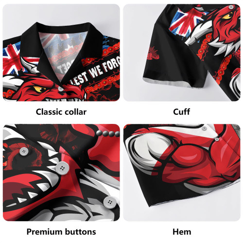 St. George Illawarra Dragons Hawaiian Shirt Anzac Remembrance Of The Fallen