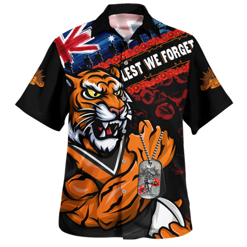 Wests Tigers Hawaiian Shirt Anzac Remembrance Of The Fallen