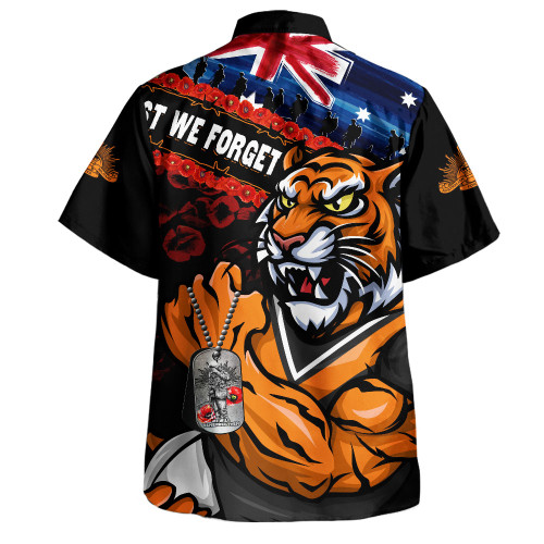 Wests Tigers Hawaiian Shirt Anzac Remembrance Of The Fallen