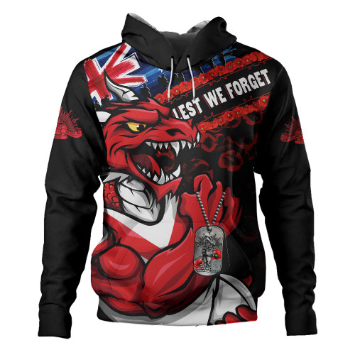 St. George Illawarra Dragons Hoodie Anzac Remembrance Of The Fallen