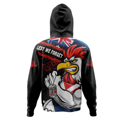 Sydney Roosters Hoodie Anzac Remembrance Of The Fallen