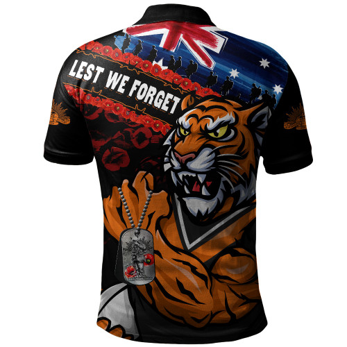 Wests Tigers Polo Shirt Anzac Remembrance Of The Fallen