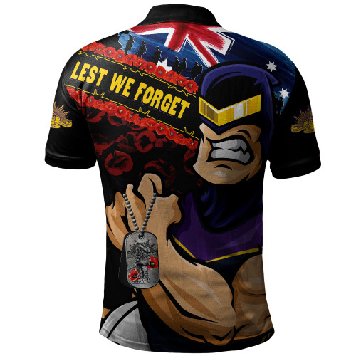 Melbourne Storm Polo Shirt Anzac Remembrance Of The Fallen
