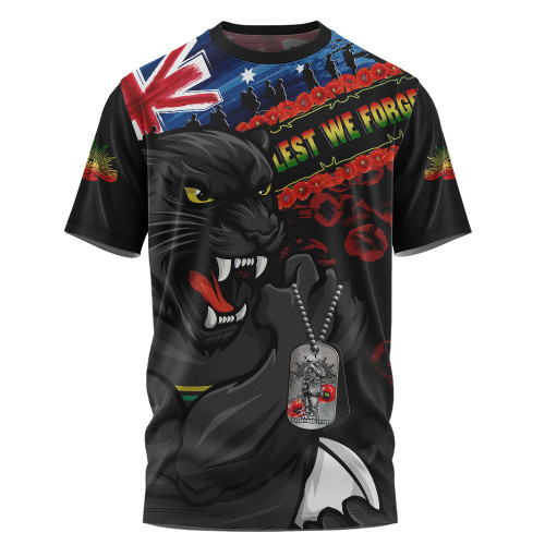 Penrith Panthers T-Shirt Anzac Remembrance Of The Fallen