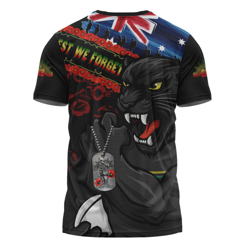 Penrith Panthers T-Shirt Anzac Remembrance Of The Fallen
