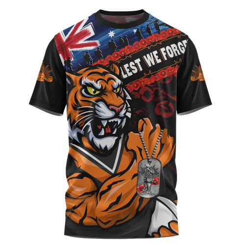 Wests Tigers T-Shirt Anzac Remembrance Of The Fallen