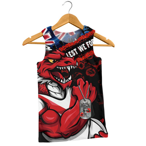 St. George Illawarra Dragons Men Singlet Anzac Remembrance Of The Fallen
