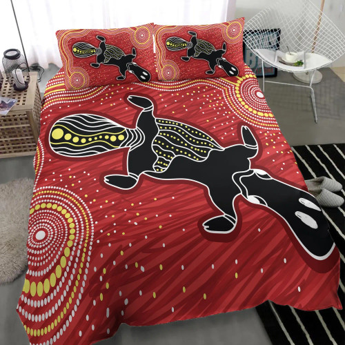 Australia Aboriginal Bedding Set - Indigenous Platypus Ver 4 Australia Aboriginal Bedding Set - Indigenous Platypus Ver 4