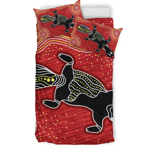 Australia Aboriginal Bedding Set - Indigenous Platypus Ver 4 Australia Aboriginal Bedding Set - Indigenous Platypus Ver 4