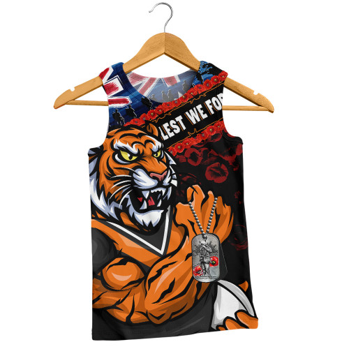 Wests Tigers Men Singlet Anzac Remembrance Of The Fallen