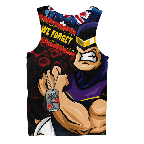 Melbourne Storm Men Singlet Anzac Remembrance Of The Fallen