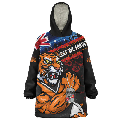Wests Tigers Snug Hoodie Anzac Remembrance Of The Fallen