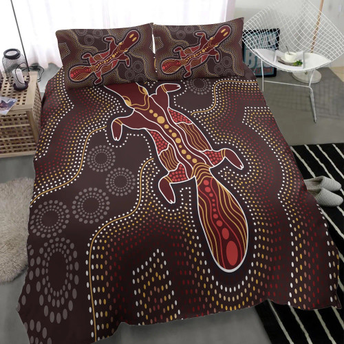 Australia Aboriginal Bedding Set - Indigenous Platypus Ver 17 Australia Aboriginal Bedding Set - Indigenous Platypus Ver 17