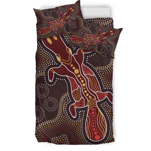 Australia Aboriginal Bedding Set - Indigenous Platypus Ver 17 Australia Aboriginal Bedding Set - Indigenous Platypus Ver 17