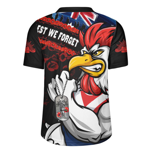 Sydney Roosters Rugby Jersey Anzac Remembrance Of The Fallen